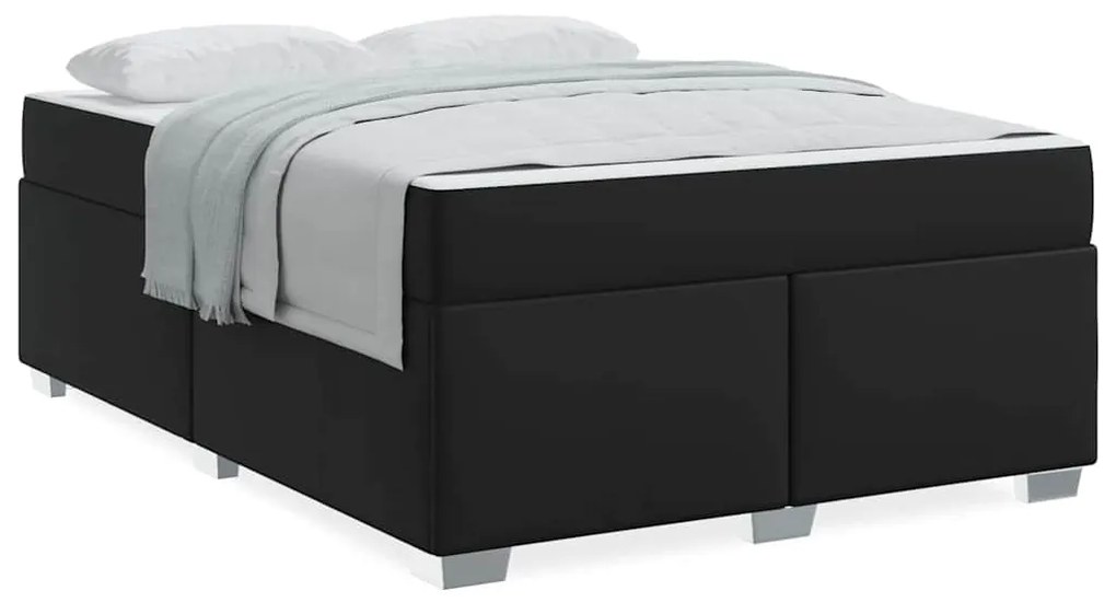 vidaXL Σκελετός Κρεβατιού Άλλο Μαύρο 140 x 200 cm Τεχνητό δέρμα