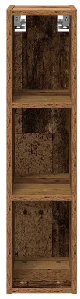 vidaXL Κρεμαστό ντουλάπι με ράφι Riga Παλιό Ξύλο 20 x 29,5 x 80 εκ.