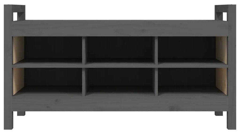 vidaXL Παγκάκι Χολ Γκρι 110x40x60 εκ. από Μασίφ Ξύλο Πεύκου