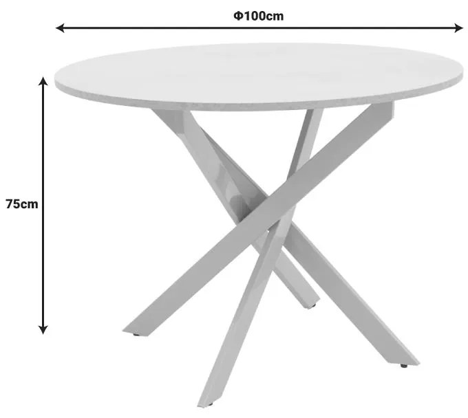 Τραπέζι Dammero γκρι μέταλλο Φ100x75εκ 100x100x75 εκ.