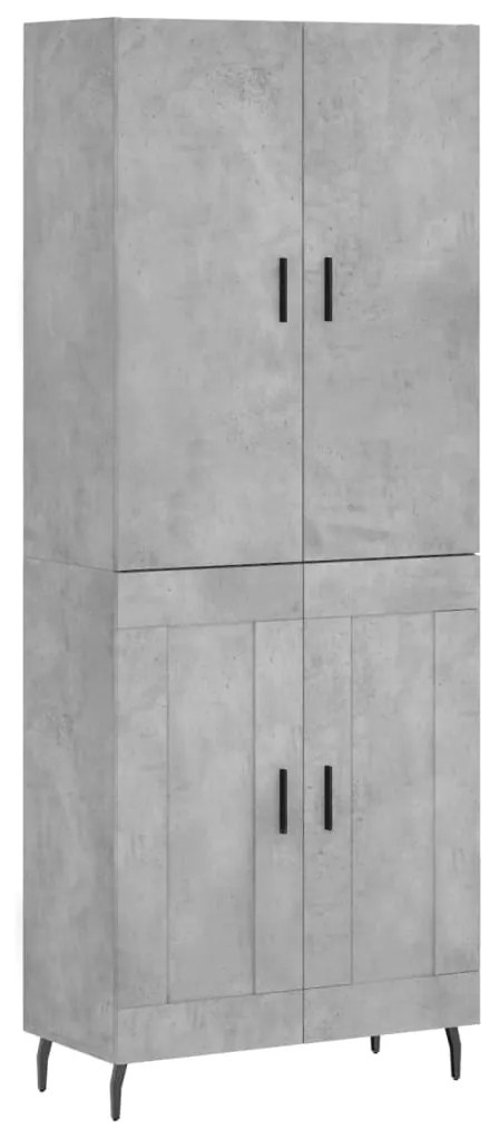 vidaXL Ντουλάπι Γκρι Σκυροδέματος 69,5x34x180 εκ. Επεξεργασμένο Ξύλο