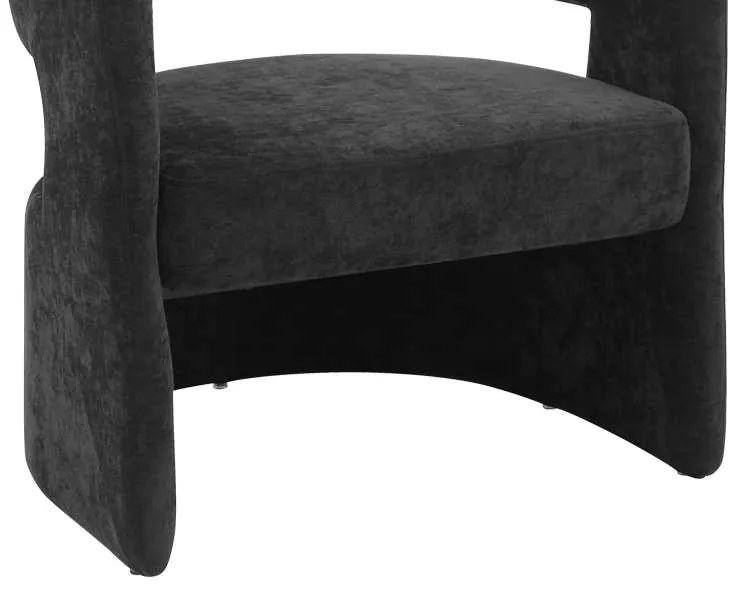 Πολυθρόνα Leicy pakoworld ύφασμα σε μαύρη απόχρωση 69x63x76.5εκ