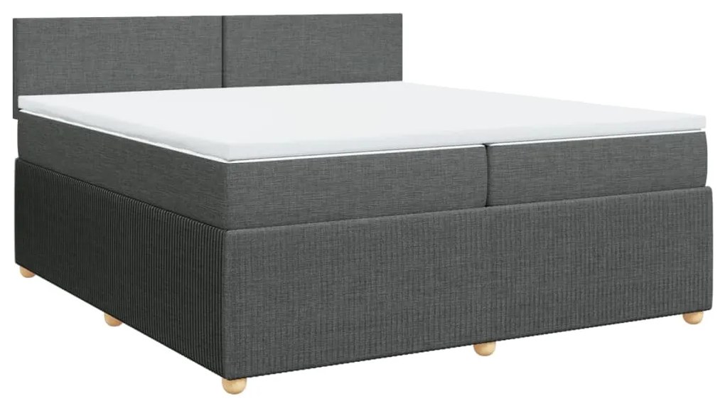 ΚΡΕΒΑΤΙ BOXSPRING ΜΕ ΣΤΡΩΜΑ ΣΚΟΥΡΟ ΓΚΡΙ 200X200 ΕΚ. ΥΦΑΣΜΑΤΙΝΟ 3287557