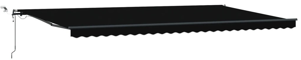 vidaXL Αυτόματη Ανασυρόμενη Τέντα με LED Μαύρη 600x300 cm