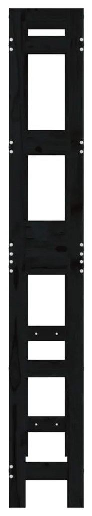vidaXL Ραφιέρα Για Τουαλέτα Μαύρη 63x26x171 εκ. Μασίφ Ξύλο Πεύκου