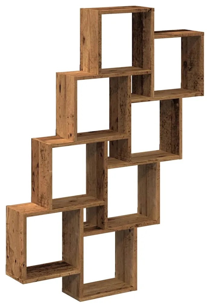 Ράφι κύβος τοίχου Παλιό ξύλο 90x15x119,5 cm Κατασκευασμένο ξύλο - Καφέ
