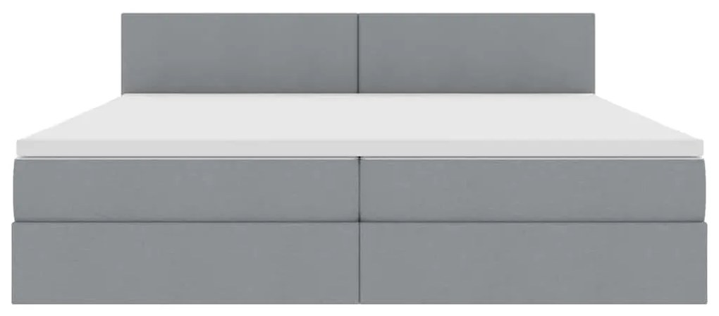 vidaXL Κρεβάτι με αποθηκευτικό χώρο και LED Ανοιχτό γκρι 200 x 200 cm