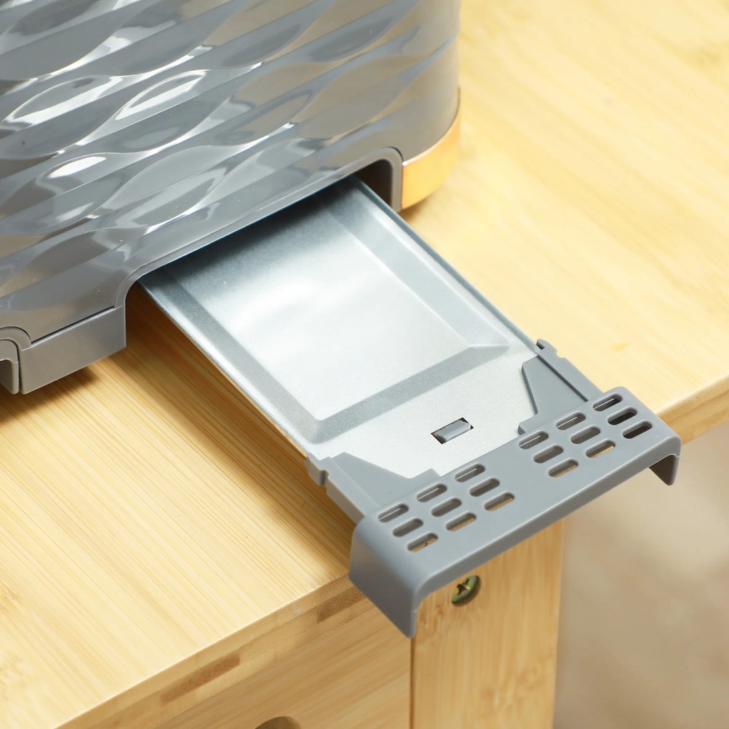 HOMCOM Σετ 2-σε-1 Τοστιέρα και Βραστήρας, 7 επίπεδα καβουρδίσματος, λειτουργία απόψυξης και επαναθέρμανσης, Γκρι