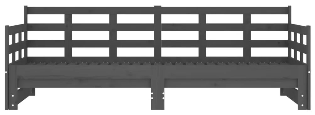 vidaXL Καναπές Κρεβάτι Συρόμενος Γκρι 2x(90x190) εκ. Μασίφ Ξύλο Πεύκου