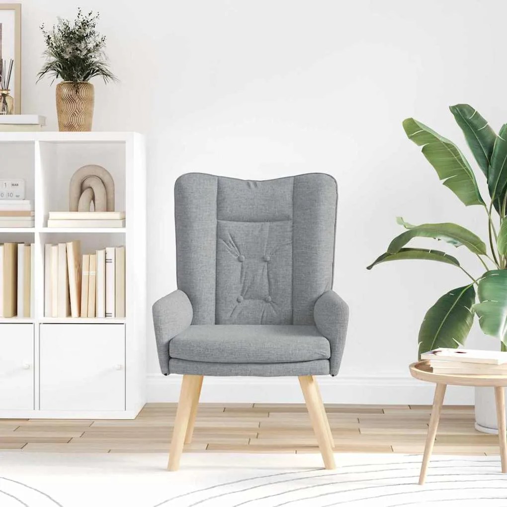vidaXL Χαλαρωτική Πολυθρόνα Ανοιχτό γκρι 63 x 67 x 94 εκ. ύφασμα