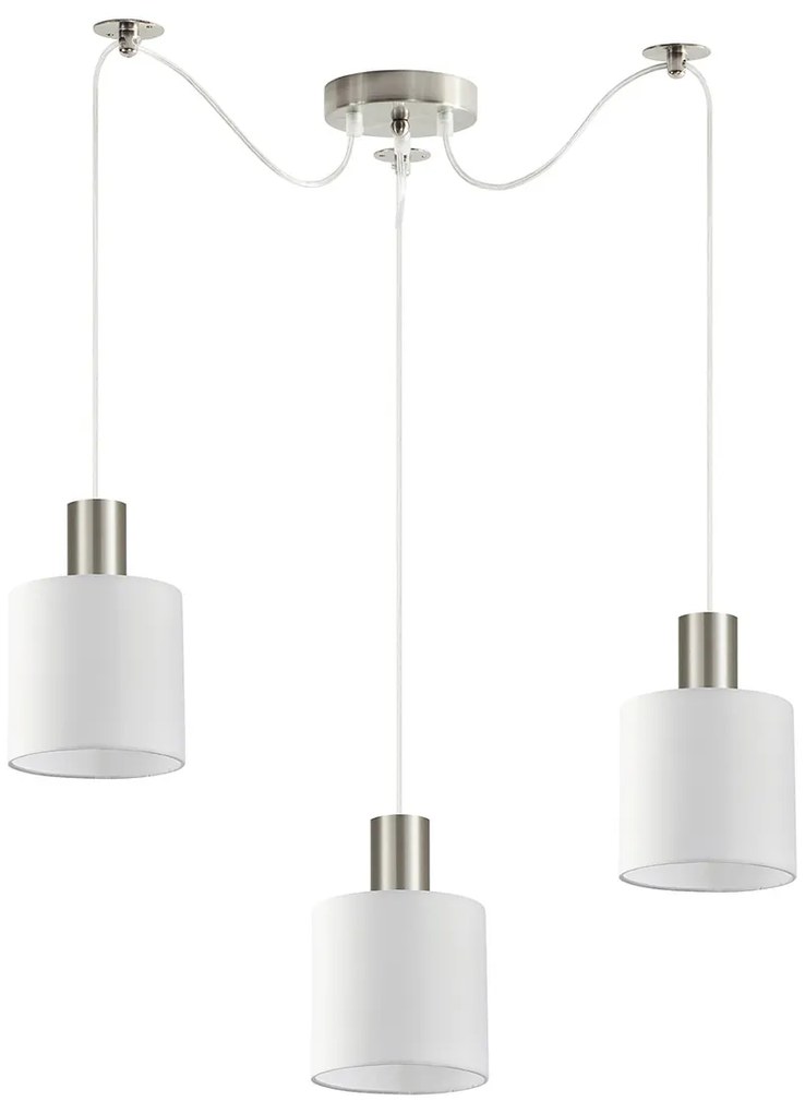 Φωτιστικό Οροφής Τρίφωτο Homelighting 77-8416 Nickel/White