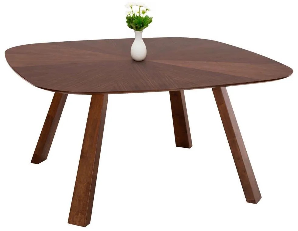 Τραπέζι Τραπεζαρίας Riner HM9733 150x150x75cm Με Καπλαμά Walnut Mdf