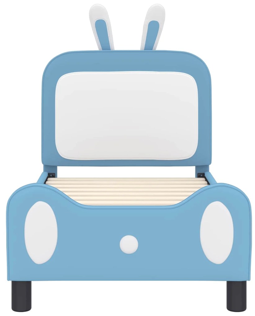 vidaXL Κρεβατική βάση για παιδιά με προσκέφαλο Μπλε 70 x 140 cm PU