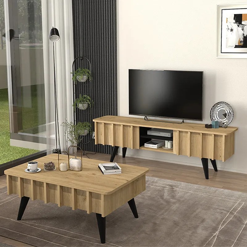 Έπιπλο τηλεόρασης Gemma Megapap χρώμα sepet oak 150x35x46,7εκ. - GP042-0291,1