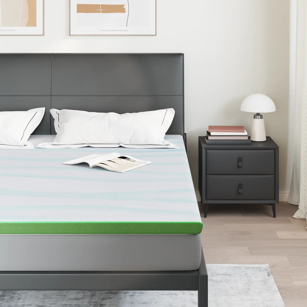 vidaXL Στρώματα Λευκό και Πράσινο 180 x 200 cm