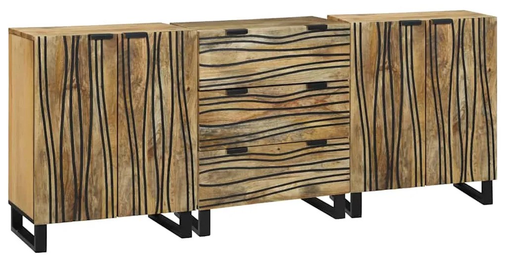 vidaXL Σετ Επίπλων Μπάνιου με συρτάρι 3 pcs Καφέ Επεξεργασμένο ξύλο