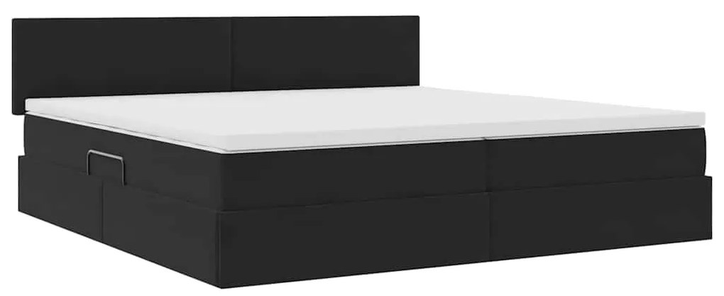 vidaXL Κρεβάτι Αποθήκης με στρώμα Μαύρο 200 x 200 cm Βελούδο