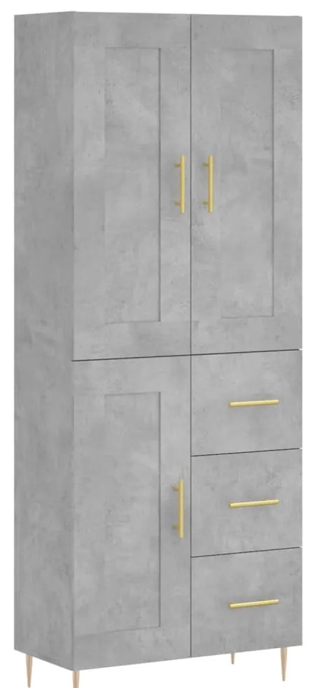 vidaXL Ντουλάπι Γκρι Σκυροδέματος 69,5x34x180 εκ. Επεξεργασμένο Ξύλο