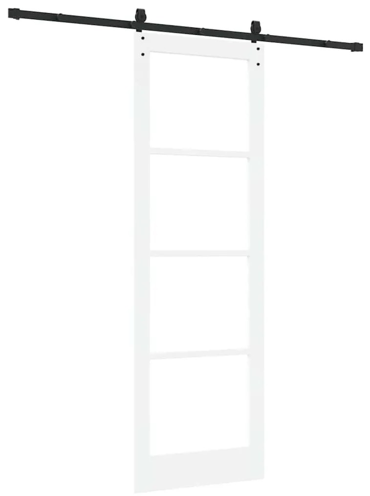 vidaXL Συρόμενη Πόρτα Χειροκίνητος Λευκό 78 x 232 cm Ξύλο και μέταλλο