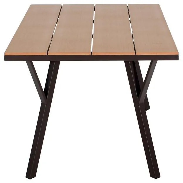 Τραπέζι FL6514 Fylliana Μεταλλικό Polywood Καφέ 160x91x72 εκ. 160x91x72 εκ.