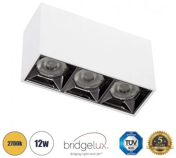 Επίτοιχο Σποτ Downlight LED TrimLess 12W Λευκό Κάτοπτρο Χρωμίου-2700K LUMINAR SUPERIOR 60327 Globostar 60327 Λευκό