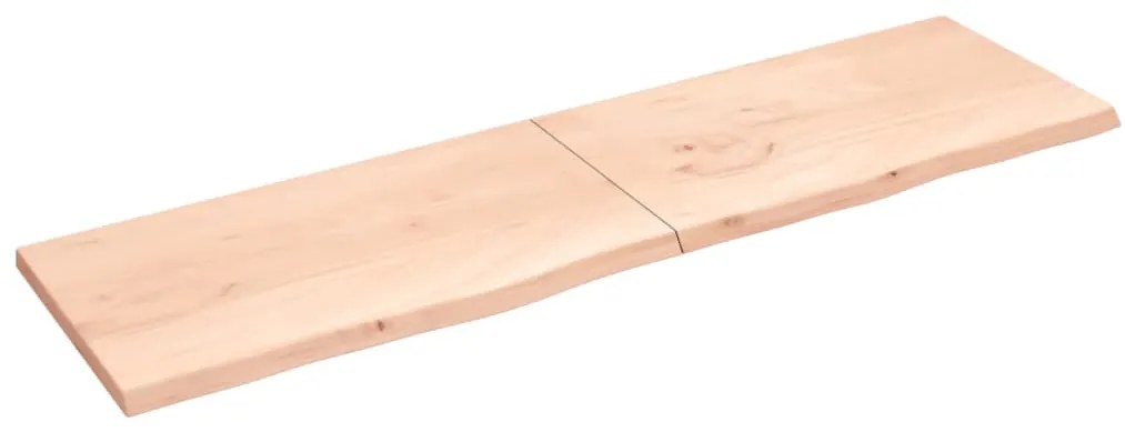 vidaXL Ράφι Τοίχου 220x60x(2-4) εκ. από Ακατέργαστο Μασίφ Ξύλο Δρυός