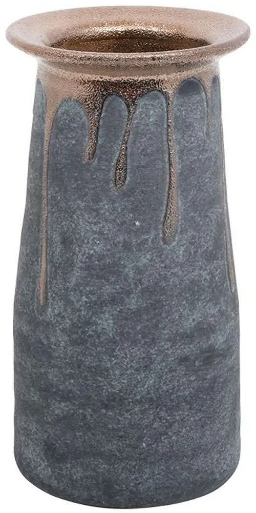 Βάζο 0046-124-001 14x27cm Blue-Bronze Ceramic
