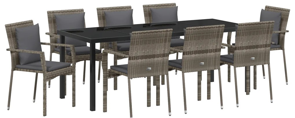 vidaXL Σετ Καρεκλών Κήπου των 4 9 pcs Γκρι 200 x 80 x 73 εκ
