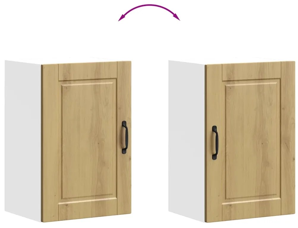 ντουλάπι τοίχου κουζίνας "Porto" Artisan Oak Engineered Wood - Καφέ