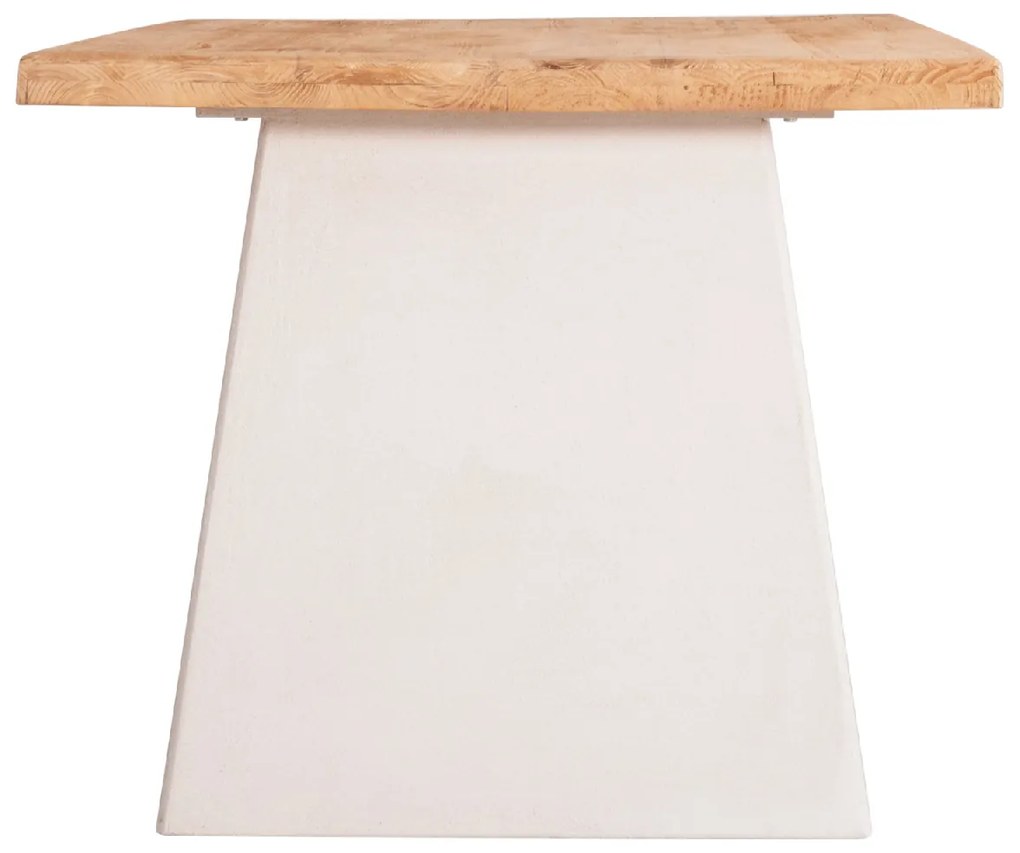 ΤΡΑΠΕΖΙ ΣΕΙΡΑ SANTORINI HM18042 ΤΟΠ ΞΥΛΟ ΕΛΑΤΟΥ-ΠΟΔΙΑ MDF ΥΠΟΛΕΥΚΑ 179x90x75Υεκ.