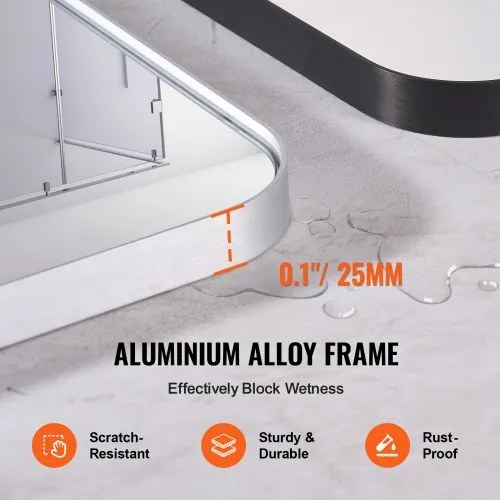 VEVOR Square Wall Mounted Mirror 22&quot; x 30&quot; Mirror with Aluminium Alloy Frame