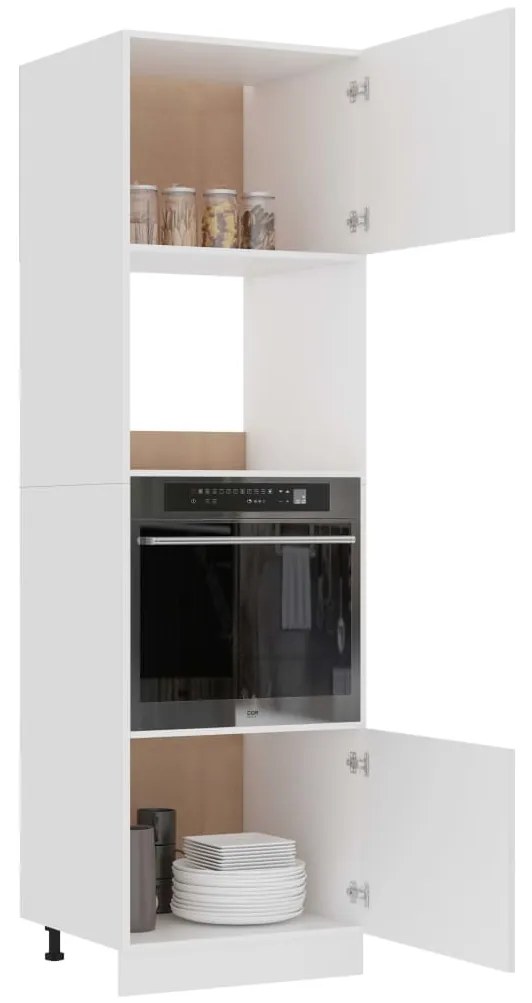 vidaXL Ντουλάπι Μικροκυμάτων "Lyon" Λευκό 60x57x207 εκ. από Τεχνητό Ξύλο