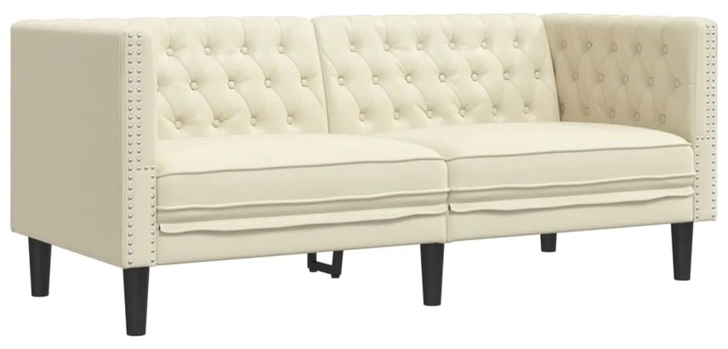 ΚΑΝΑΠΕΣ CHESTERFIELD 2 ΤΕΜΑΧΙΩΝ ΣΕΤ CREAM FAUX LEATHER 3209275