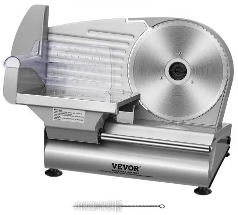 VEVOR Meat Slicer, 180W Electric Deli Food Slicer with 7.5&quot; SUS420 Stainless Steel Blade and Blade Guard, 0 - 0.6 inch Adjustable Thickness for Home Use, Easy to Clean, Cut Meat, Bread, Ham and Cheese
