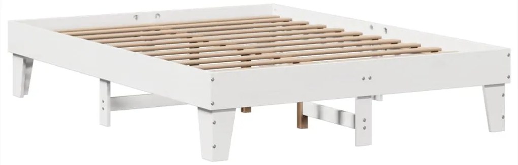 vidaXL Σκελετός Κρεβ. Χωρίς Στρώμα Λευκό 160x200 εκ Μασίφ Πεύκο