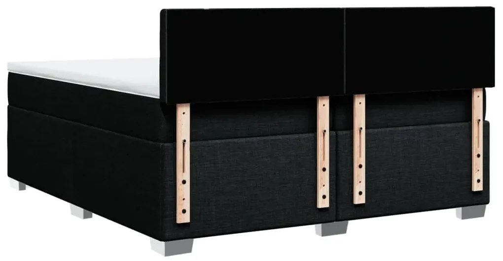 Κρεβάτι Boxspring με Στρώμα Μαύρο 200x200 εκ. Υφασμάτινο 3286011