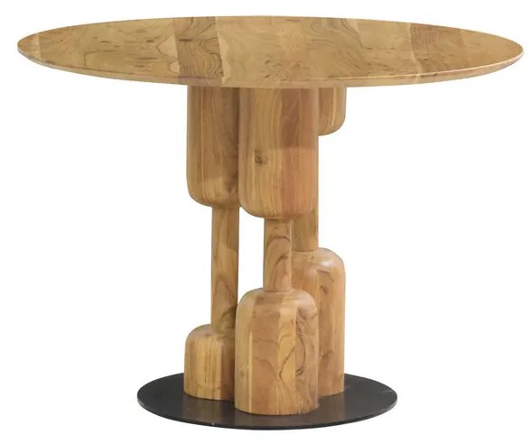 Τραπεζαρία Home ESPRIT Μέταλλο ξύλο ακακίας 106 x 106 x 76 cm