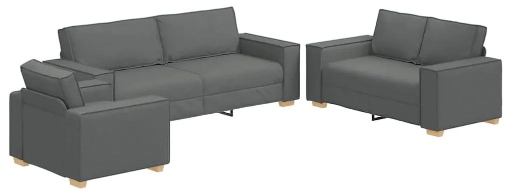 vidaXL Σετ Καναπέ με μαξιλάρι 3 pcs Γκρι 220 x 78 x 84 εκ. ύφασμα