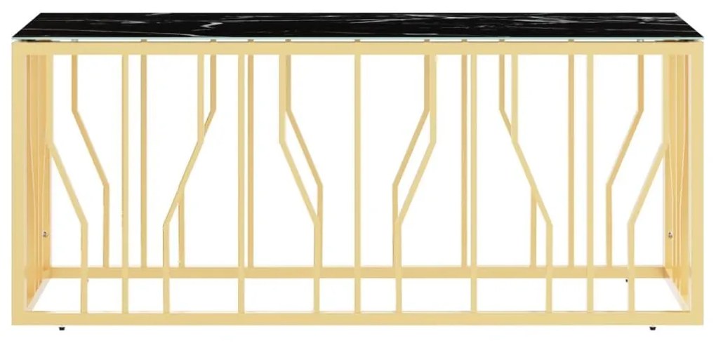 Τραπέζι Σαλονιού Χρυσό 110x45x45 εκ. Ανοξείδωτο Ατσάλι &amp; Γυαλί - Χρυσό