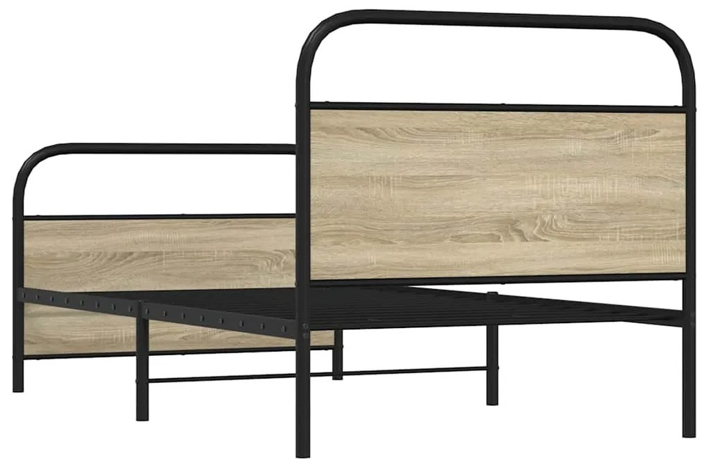 vidaXL Πλαίσιο Κρεβ. Χωρ. Στρώμα Sonoma Δρυς 90x200 εκ. Επεξ. Ξύλο