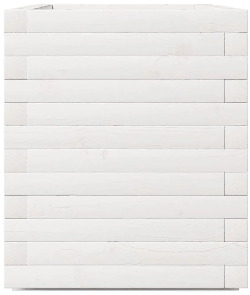 vidaXL Ζαρντινιέρα Κήπου Λευκή 70x40x49,5 εκ. από Μασίφ Ξύλο Πεύκου