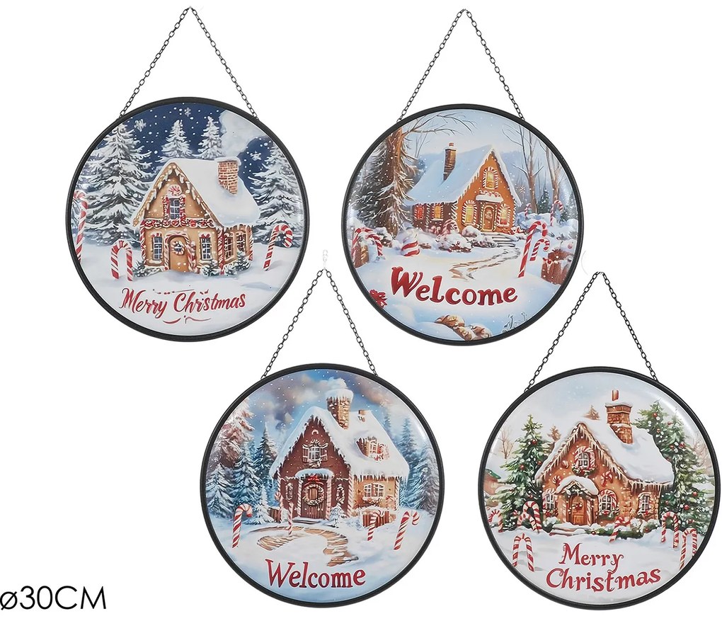 Χριστουγεννιάτικο Κρεμαστό Διακοσμητικό Φ30cm Σε 4 Σχέδια