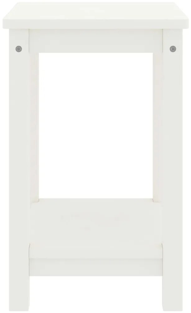 vidaXL Κομοδίνο Λευκό 35 x 30 x 47 εκ. από Μασίφ Ξύλο Πεύκου