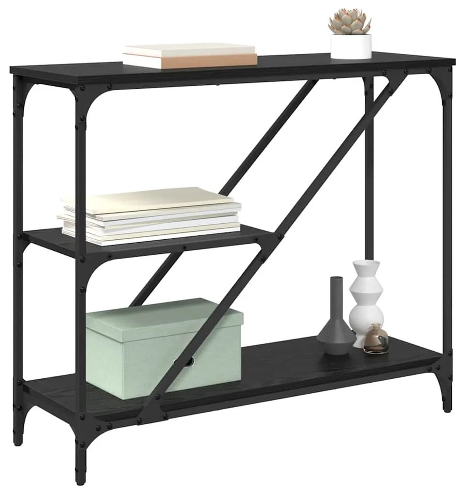 vidaXL Τραπέζι κονσόλας Μαύρη Οξυά 88,5 x 30 x 75 εκ.