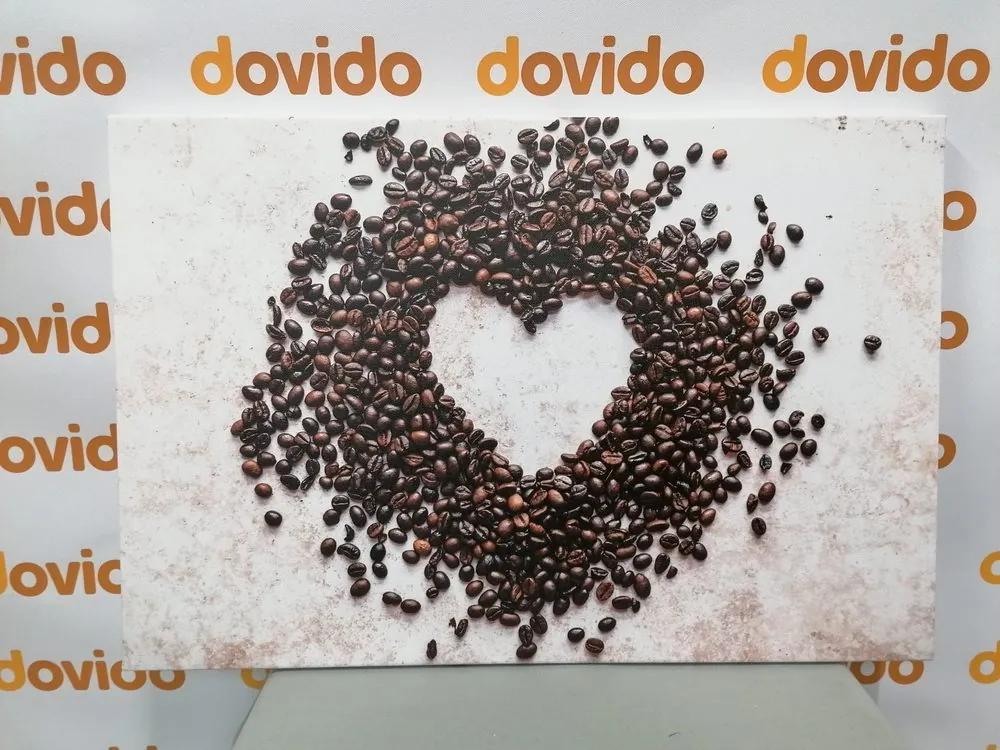 Εικόνα καρδιά από κόκκους καφέ - 90x60