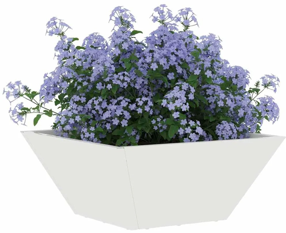 vidaXL Γλάστρα Κήπου 5 pcs Λευκό 35 x 35 x 15 εκ. Ατσάλι