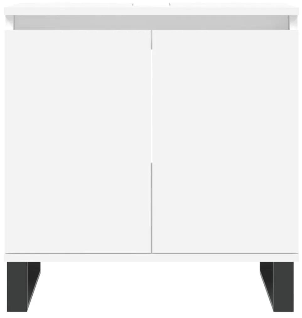 Ντουλάπι Μπάνιου Λευκό 58 x 33 x 60 εκ. από Επεξεργασμένο Ξύλο - Λευκό