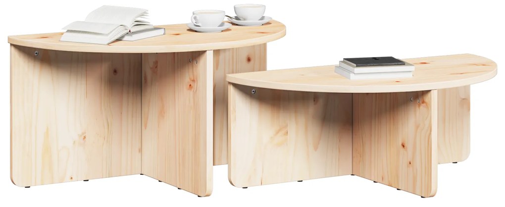 vidaXL Τραπεζάκι σαλονιού 2 pcs Φυσικό 79 x 39.5 x 40 εκ