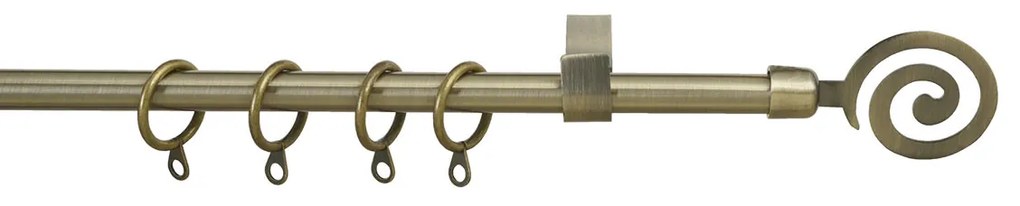 Κουρτινόξυλο Φ12mm Μονό Επεκτεινόμενο 60-120cm Με Άκρα Grace Twist Bronze 720126
