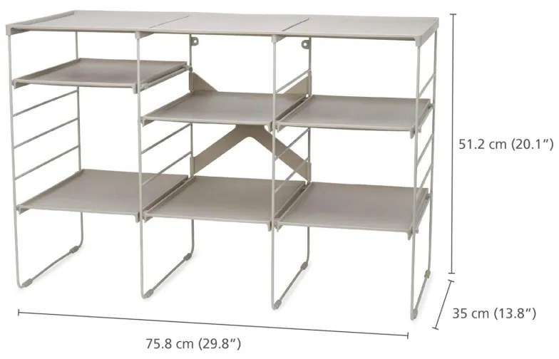 Ρυθμιζόμενο ράφι παπουτσιών Joseph Joseph 55009, 12 ζευγάρια, 3 ράφια, Ατσάλινη βάση, εκρού